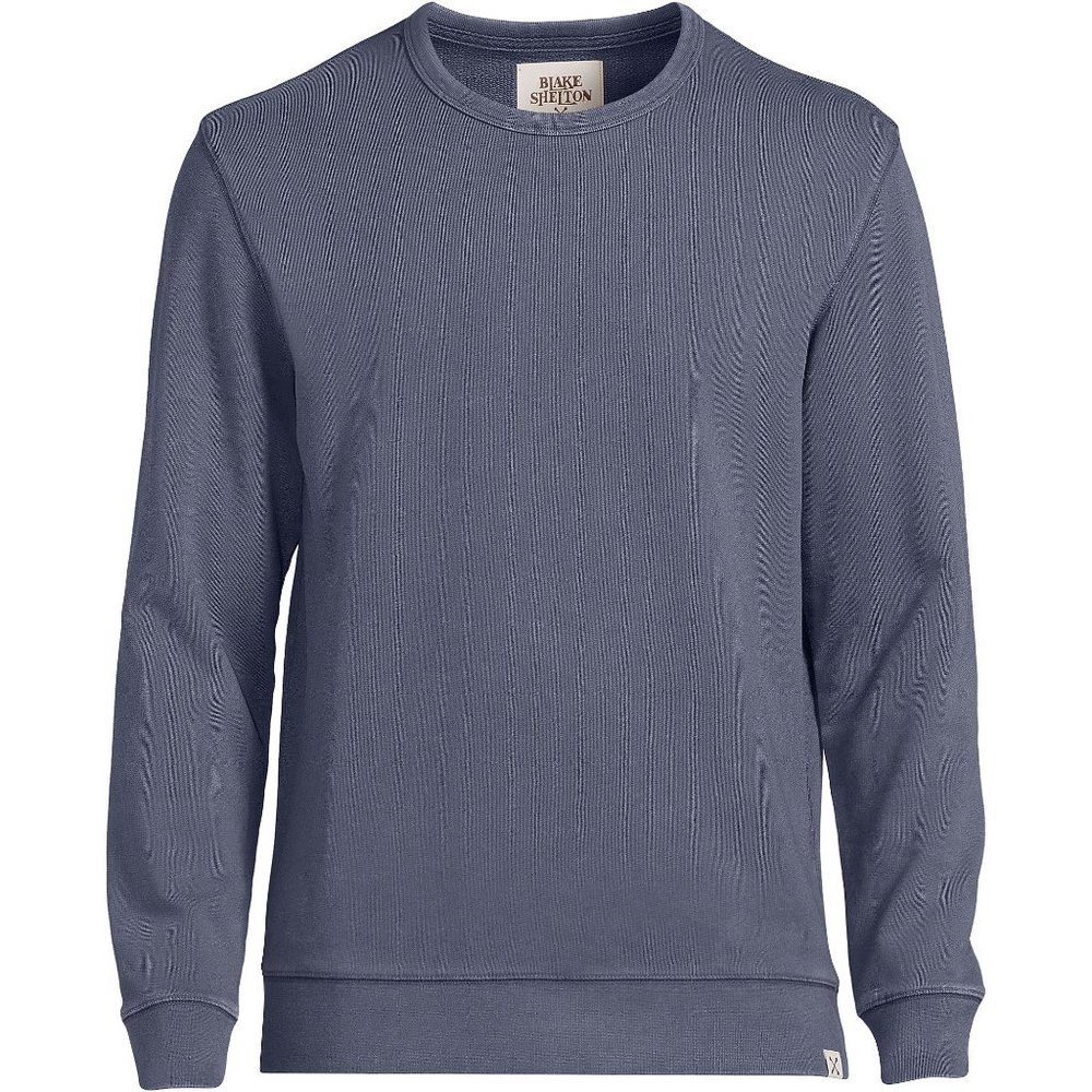 Blake Shelton x Lands End Men's Serious Sweats Garment Dye Long Sleeve Crewneck